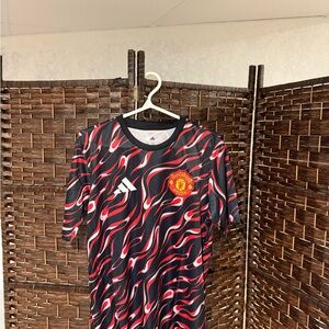 adidas Manchester United Black and Red Graphic Men's Jersey